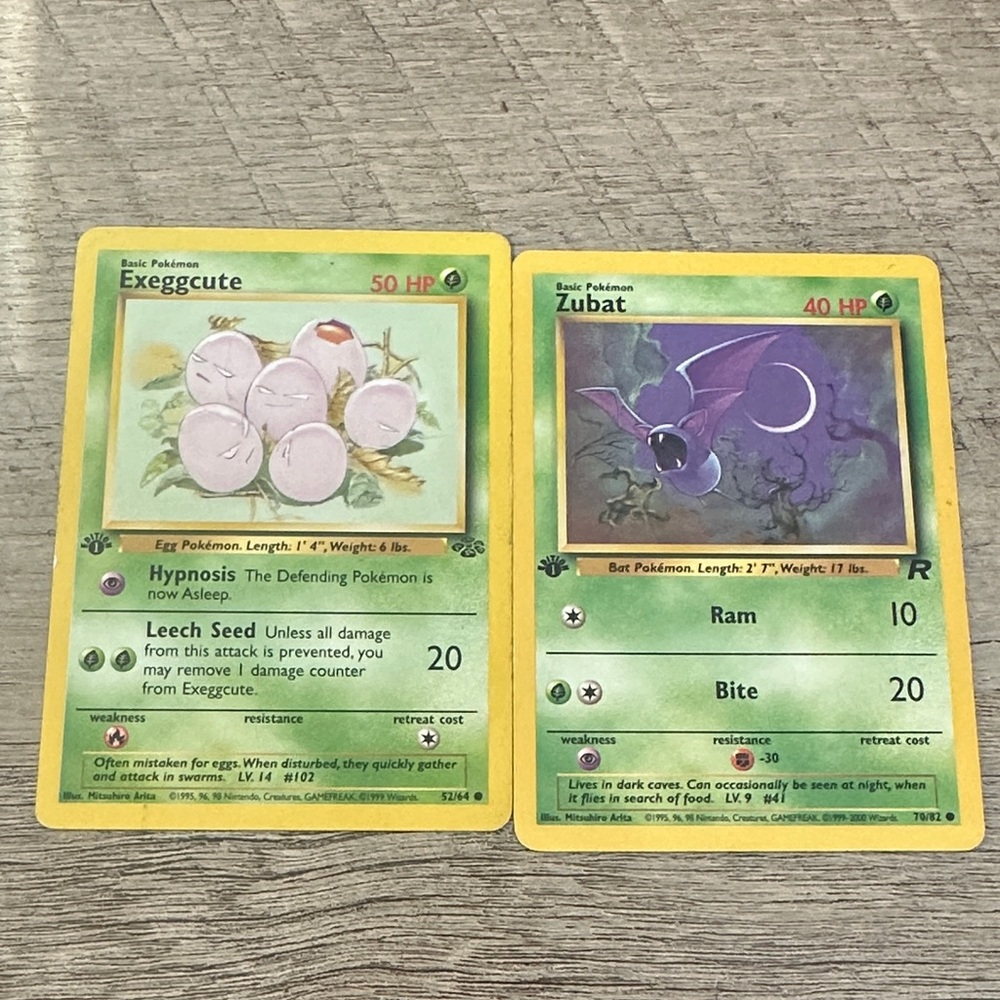 Exeggcute and Zubat Pokémon Cards